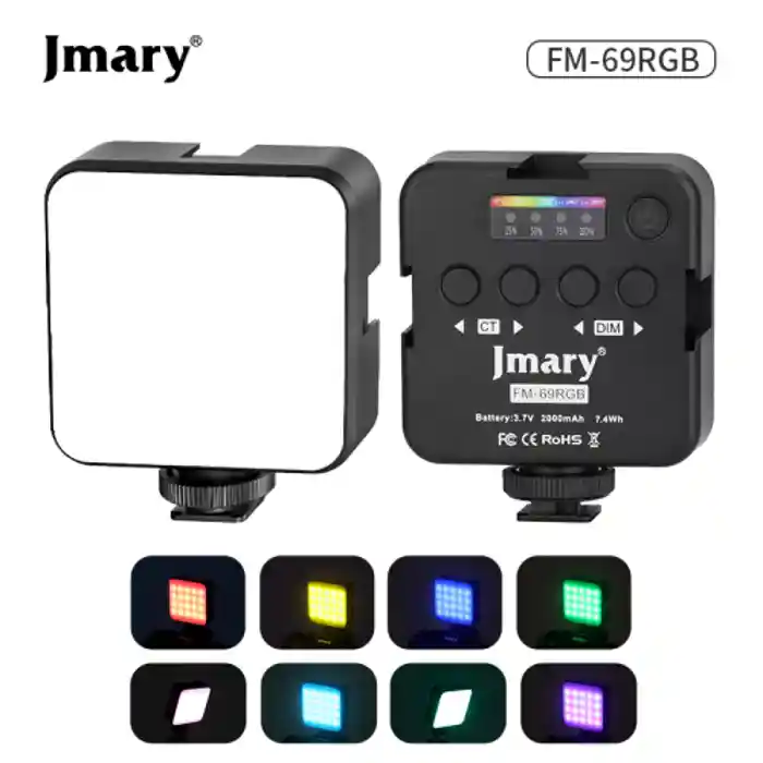 Jmary FM-69RGB Rechargeable Mini RGB Light built-in 2000mAh...